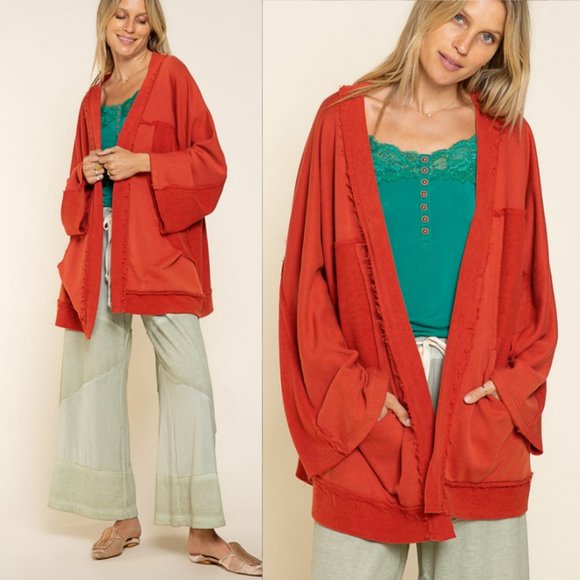 19107 POL French Terry Cardigan - Picture 2 of 5